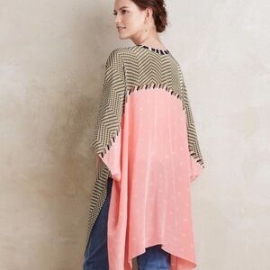 Anthropologie Custom A Peace Treaty Anahi Kimono Pink and Green one size